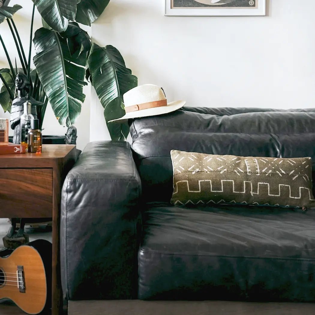 African Mudcloth Throw Pillow – Handmade, Rustic Decor – handcrafted by HUNTEDFOX in Los Angeles
