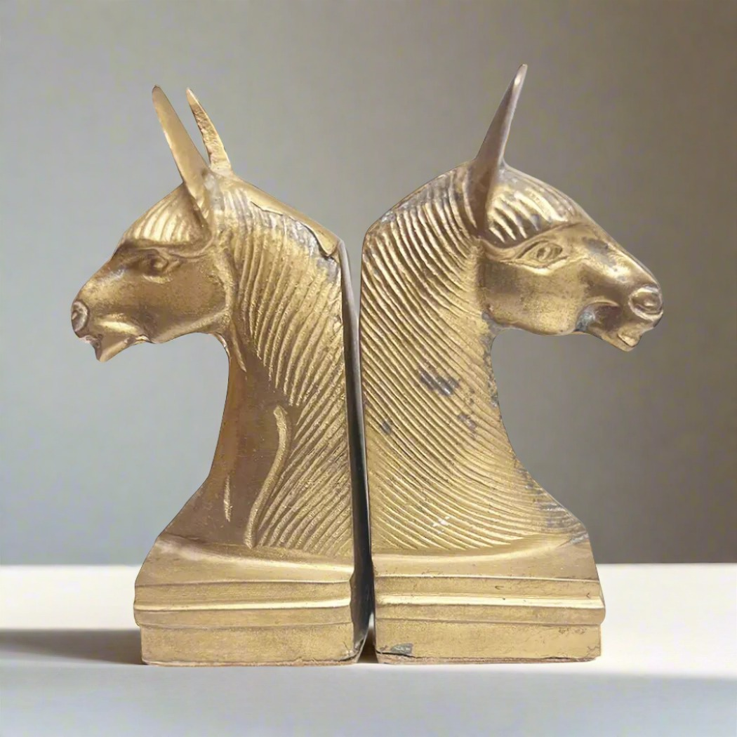 Godfather Brass Stallion Bookends - H U N T E D F O X