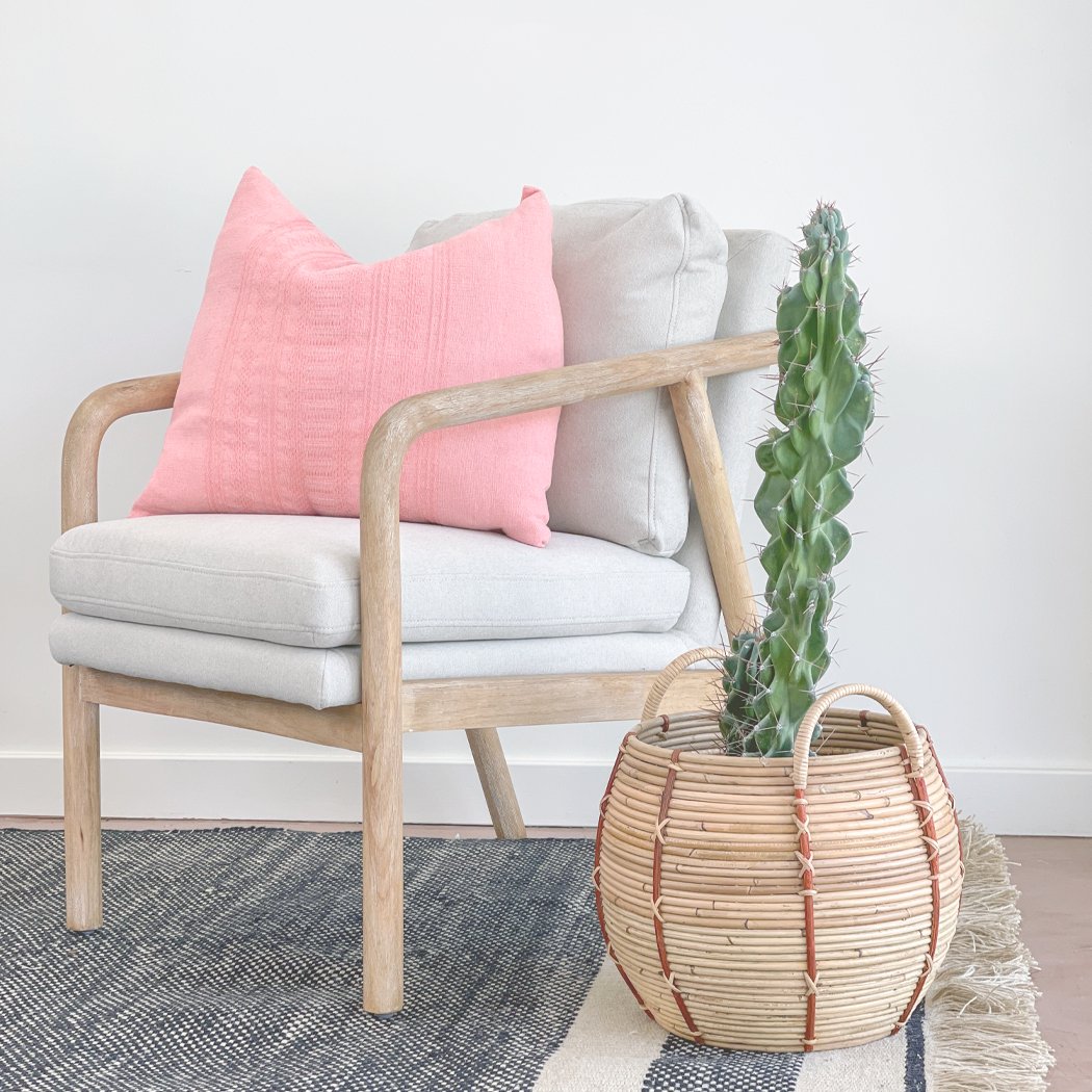 Handwoven Textured Geometric Pillow from Oaxaca - HUNTEDFOX