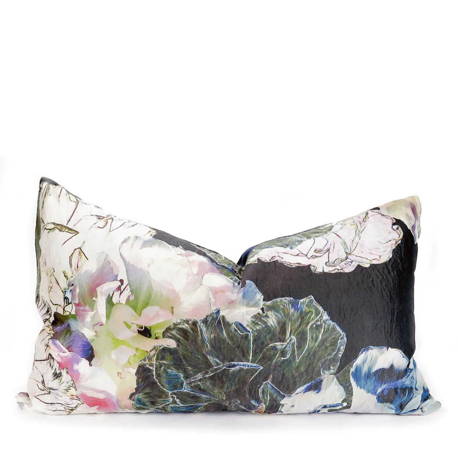 Oscar De La Renta Watercolor Floral Throw Pillow
