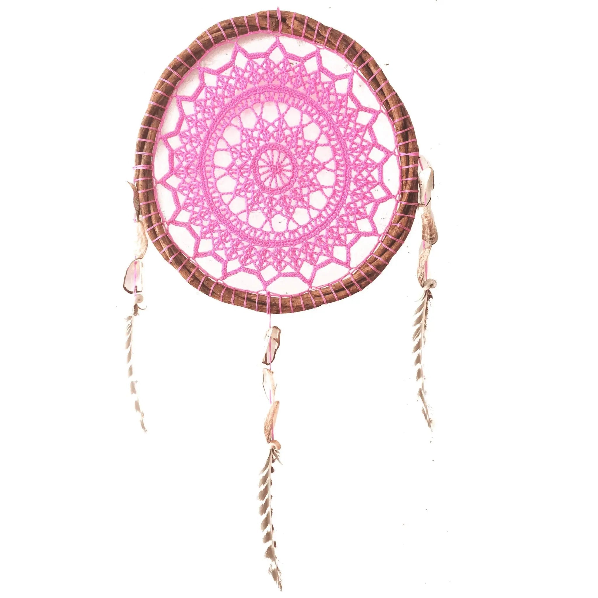Hot Pink Dream Catcher from Tulum | Handcrafted Boho Decor