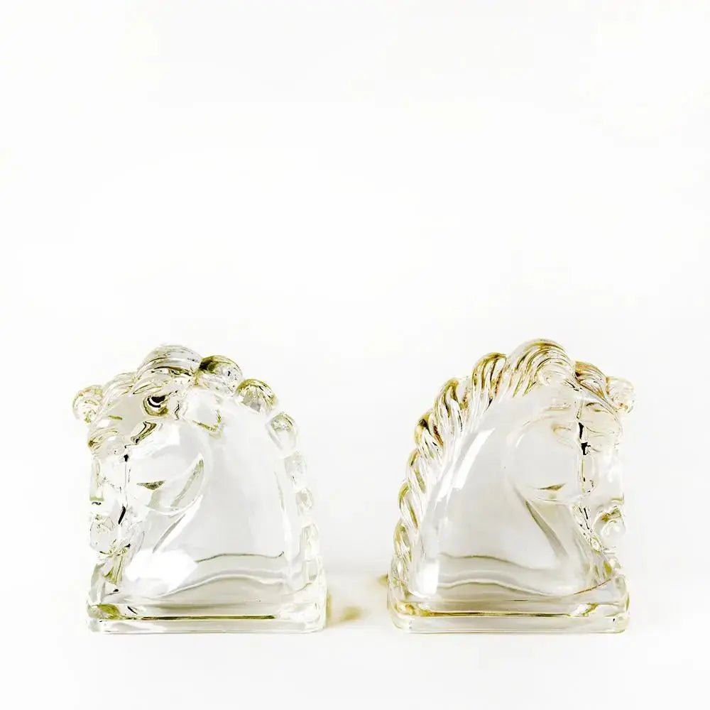 MCM Glass Stallion Bookends - HUNTEDFOX