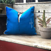 Modern Mexican Blue Diamond Serape Pillow - HUNTEDFOX