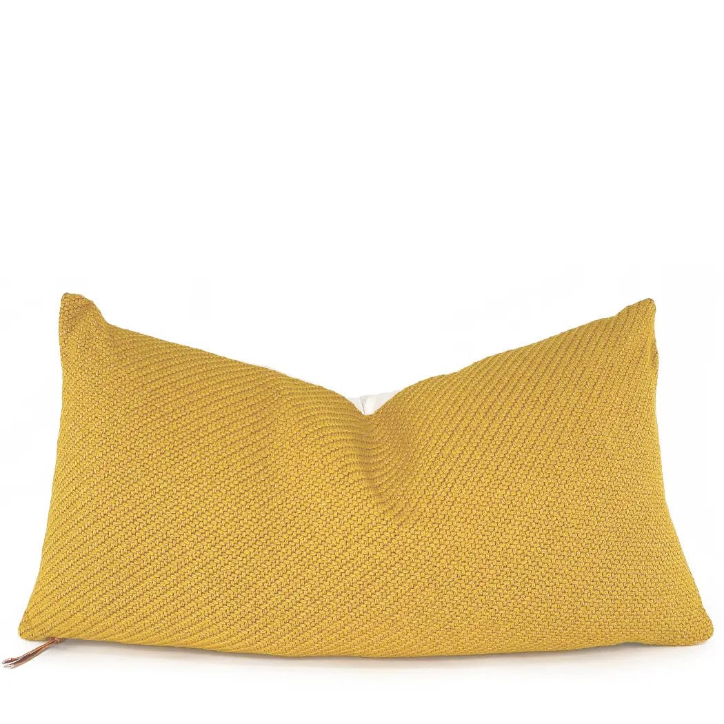 Mustard Yellow Textured Throw Pillow H U N T E D F O X