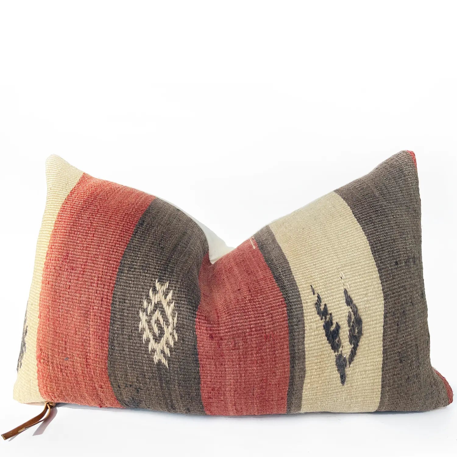 Red Black and Ivory Vintage Lumbar Pillow Vintage Men s Decor HUNTEDFOX