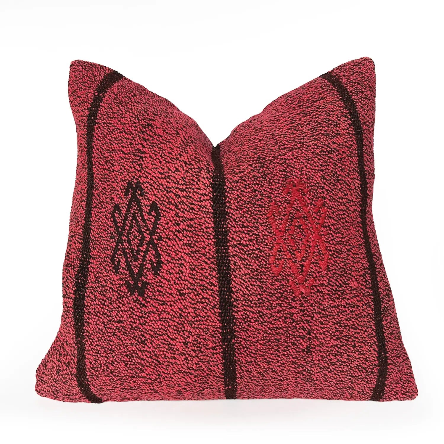 Red & Black Striped Accent Pillow H U N T E D F O X