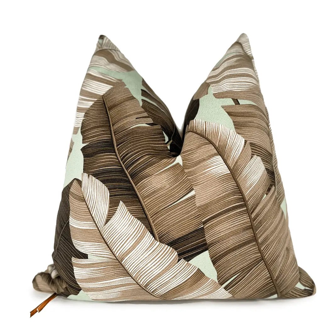 Sage Banana Palm Tropical Pillow Cushion - H U N T E D F O X
