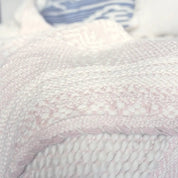 Pink and White Soft Woven Throw Blanket H U N T E D F O X