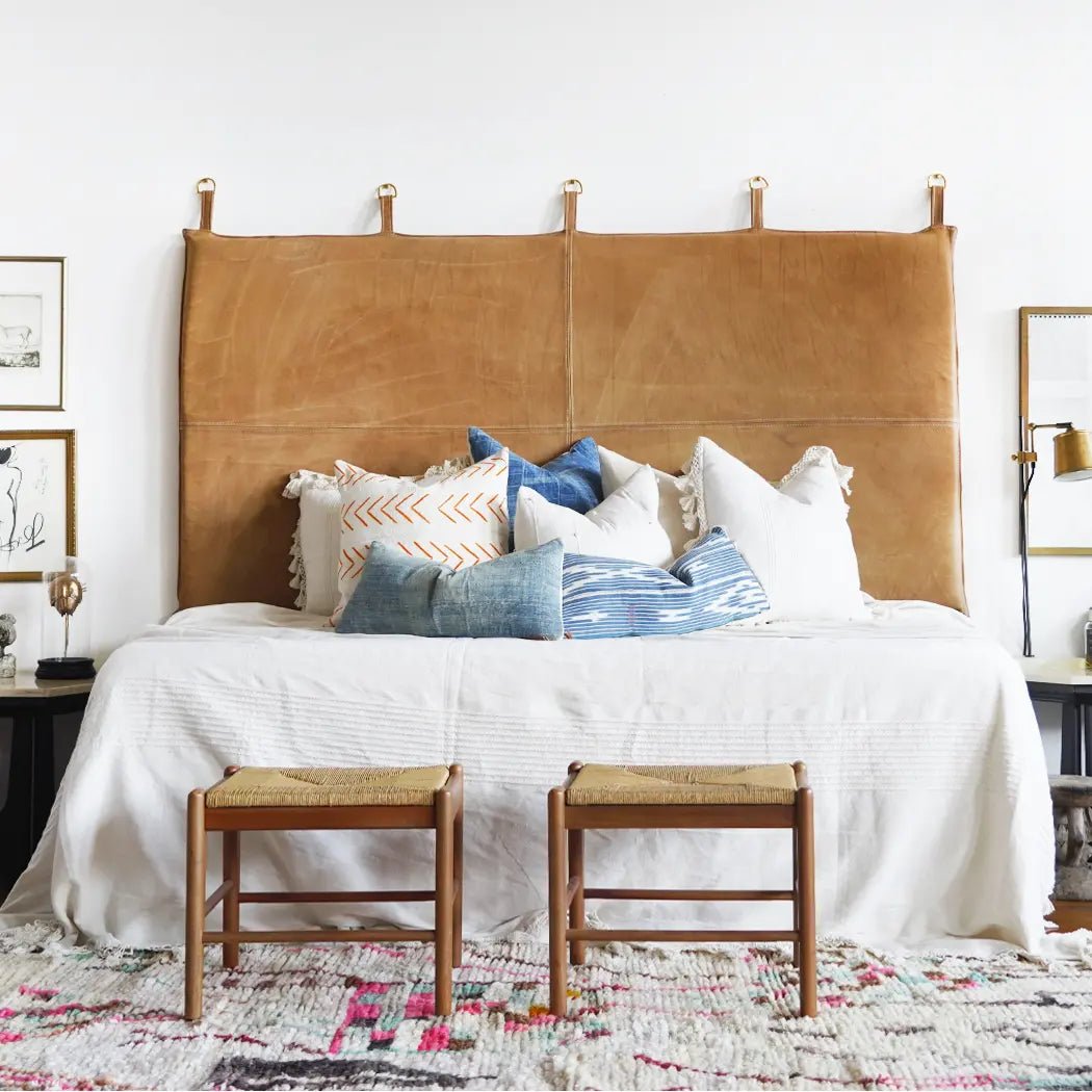 Hanging online leather headboard