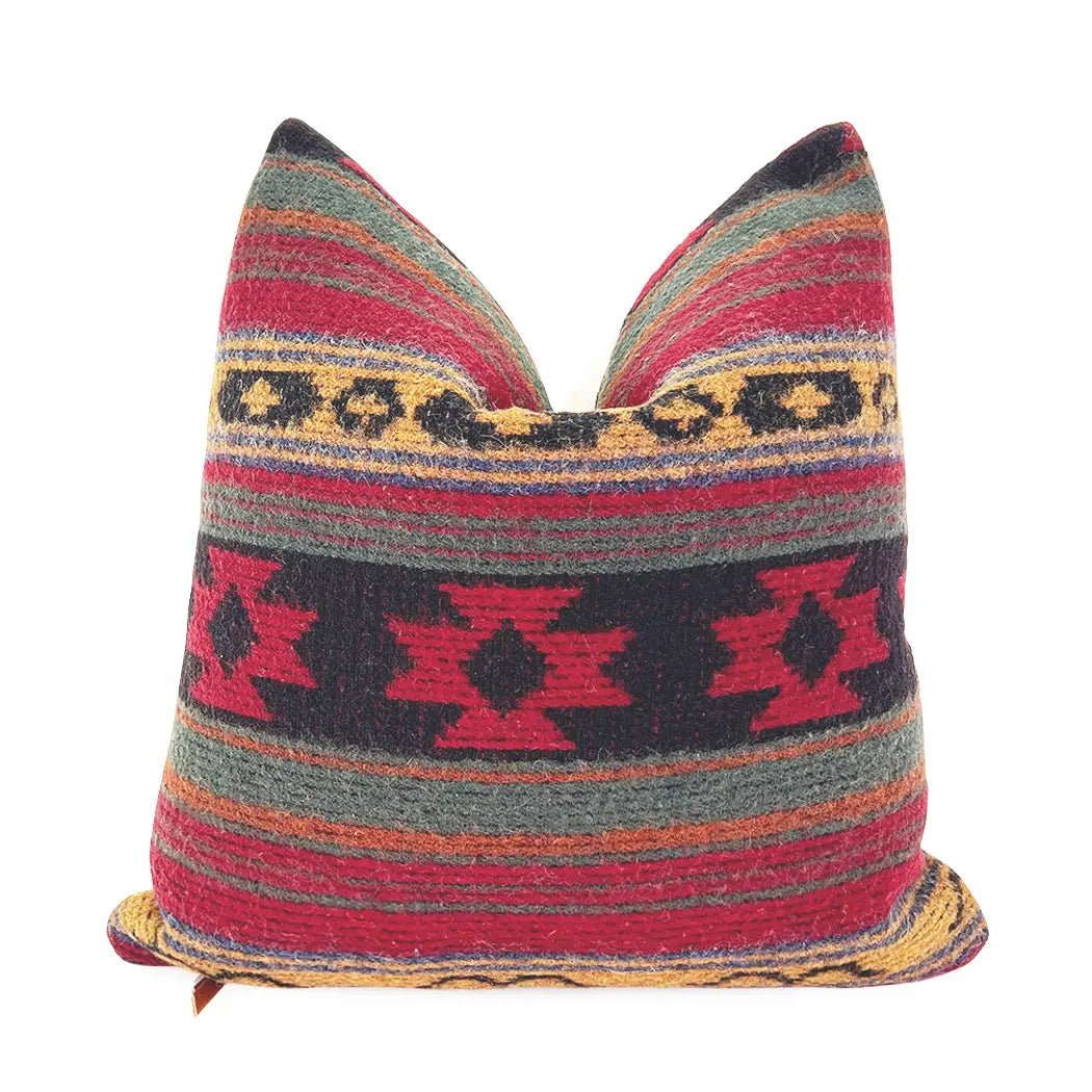 Vintage Southwest Wool Earthone Throw Pillow