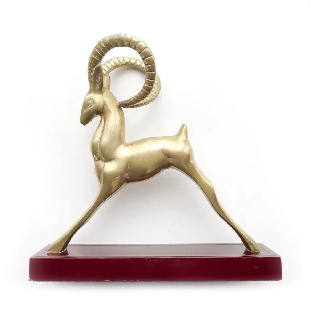 Vintage Mid Century Modern Brass Ibex - HUNTEDFOX