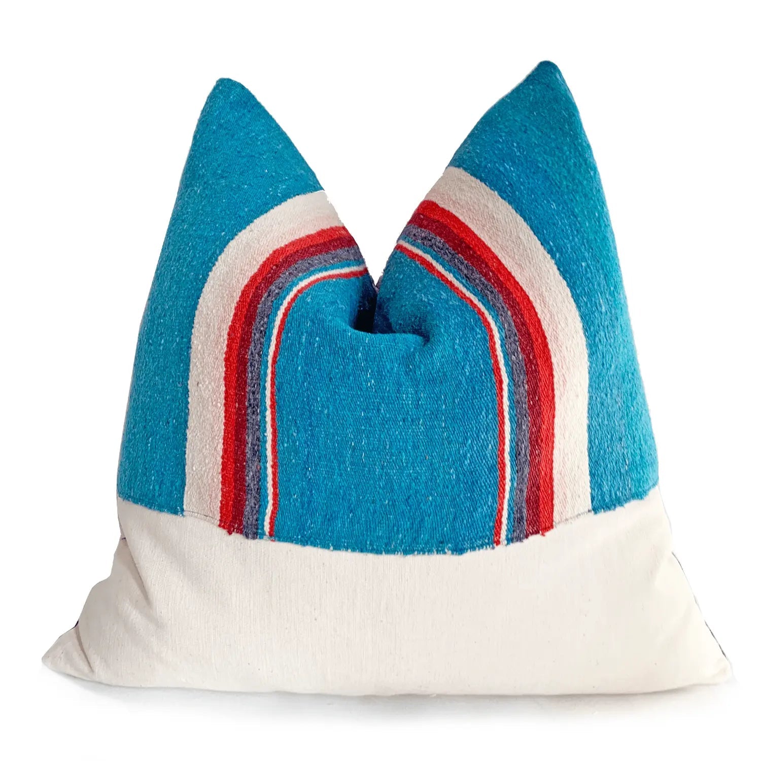 Vintage Serape Pillow Turquoise - H U N T E D F O X