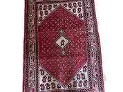 4 X 6.5 Antique Handmade Wool Rug Paisley Boteh Design Tribal Rug Red Ivory
