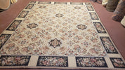 Needlepoint Rug 8x10ft Allover European Design Flowers 100% Wool Hand Knotted Aubusson Area Rug Brand New Flatweave Needle Point Carpet Chic