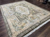 Aubusson Rug 8x10, Very Fine 225 KPSI, Floral, French European Design, Pakistani Carpet