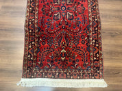 Small Red Persian Sarouk Rug 2.7 x 4.9, Floral, Antique
