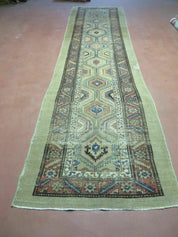 3'4" X 12' Antique Hand Made Turkish Wool Rug Runner Carpet Camel Hair Nice
