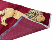 3 X 5 Handmade Hand-Knotted Quality Wool Rug Lion Red Veg Dyes Tribal Pictorial