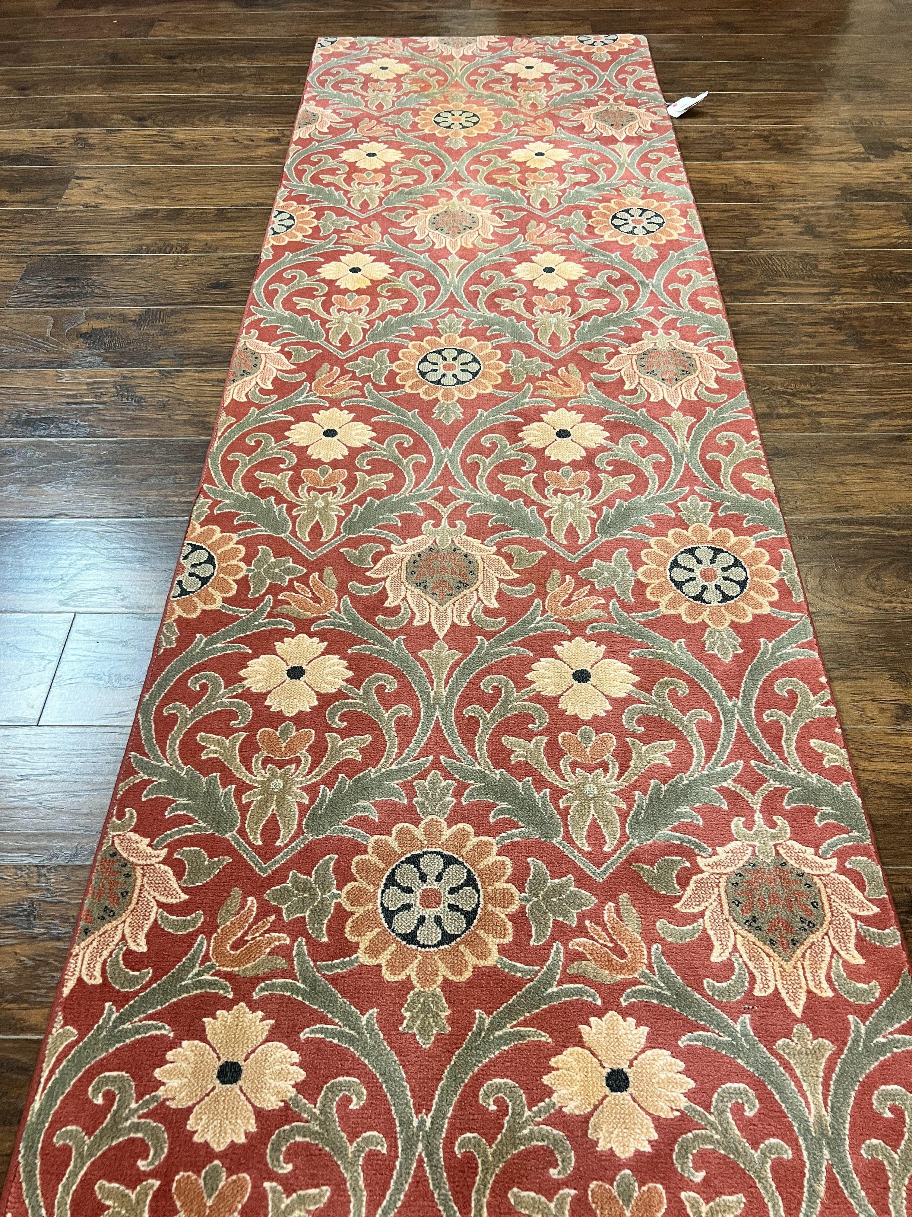Runner Rug 3 x 14.7, Long Hallway Rug, Wool, Power Loomed, Contemporary, Floral