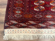 Persian Turkoman Rug 7x9, Red Tribal Carpet