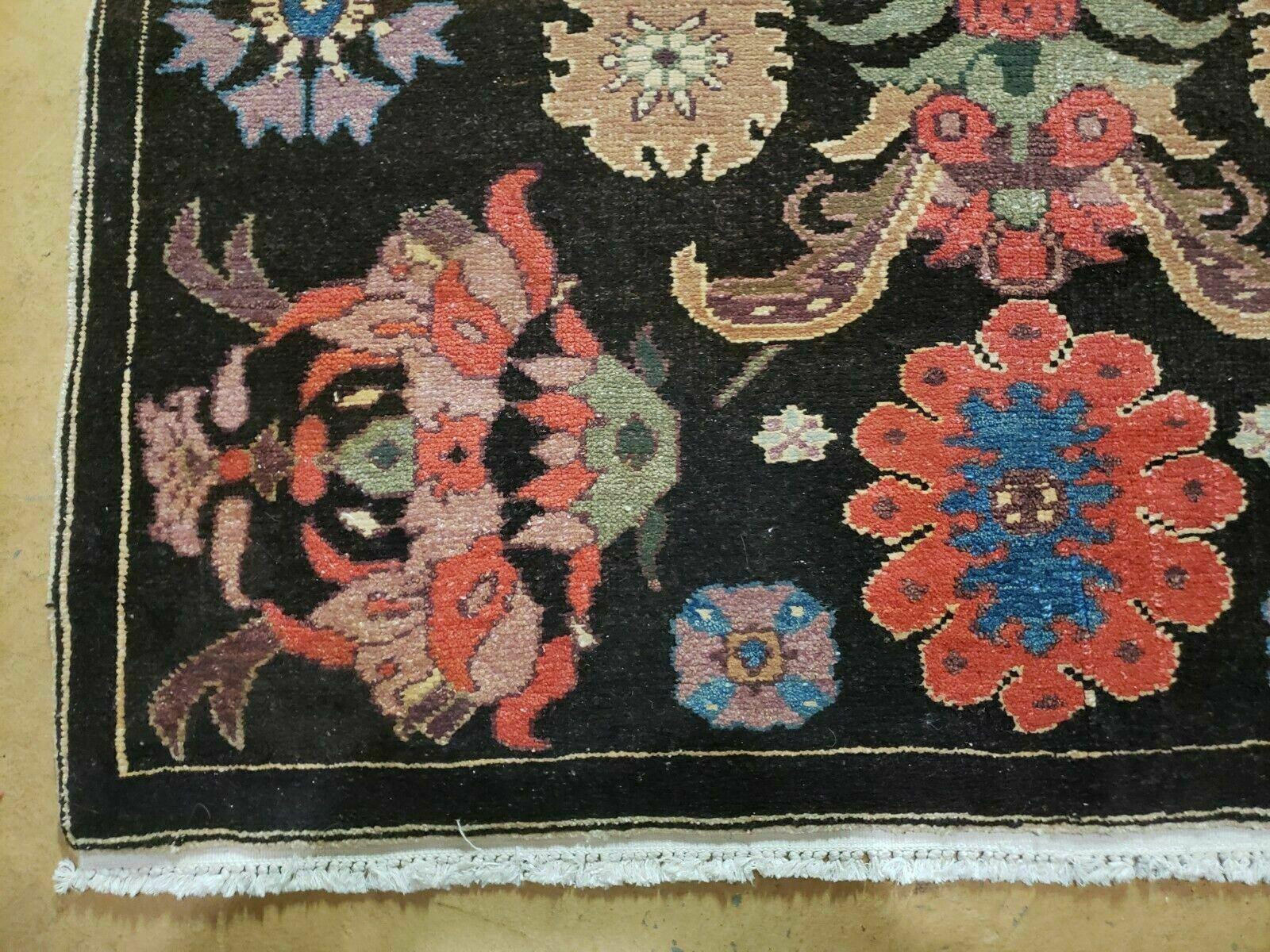 4' 5" X 16' 1" Antique Karabagh Caucasian Rug Handmade Wool Carpet Organic Dye