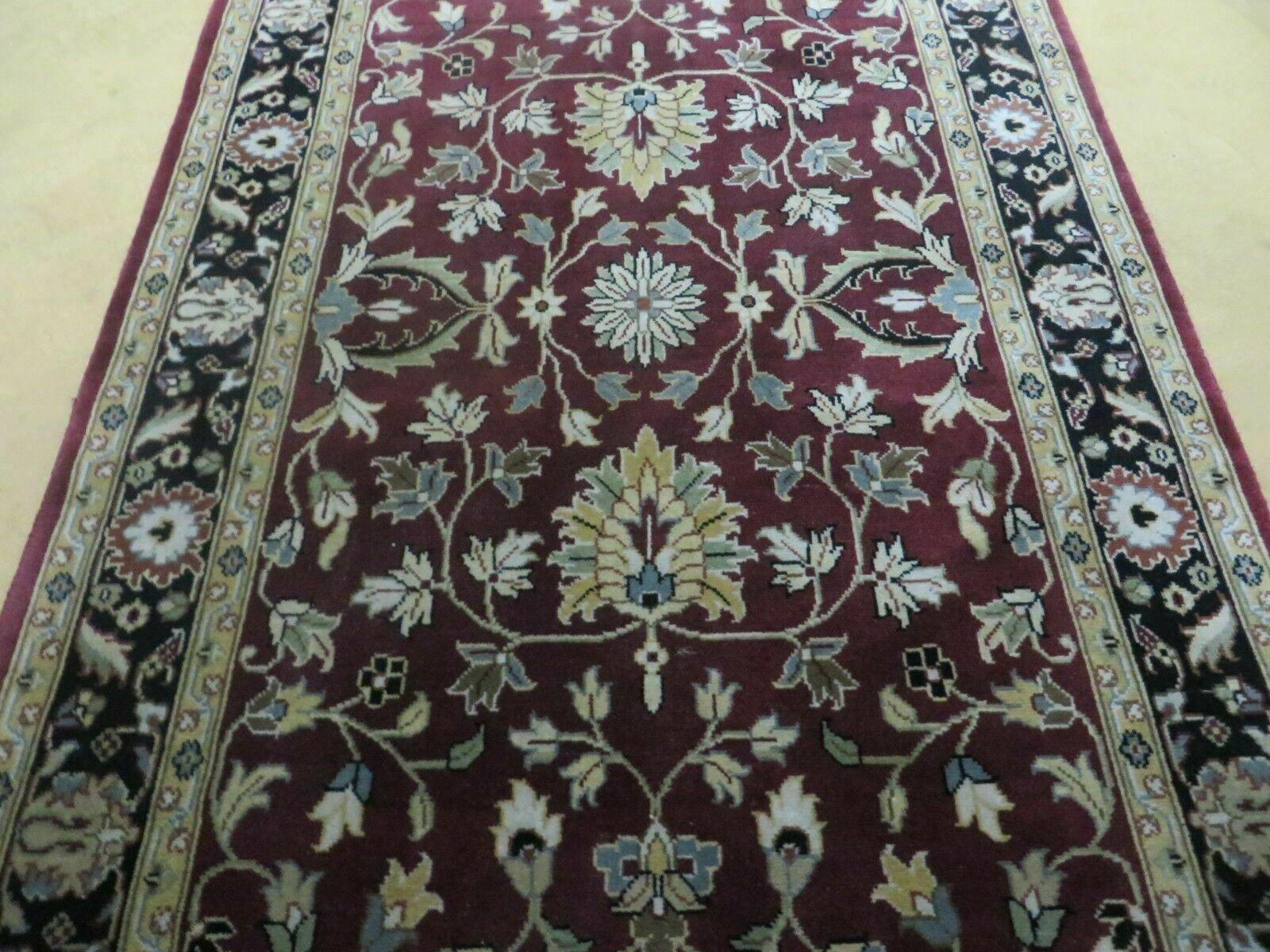 4' X 6' Handmade Finely Knotted Indian Agra Pattern Wool Rug Nice