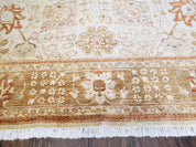 8x10 Oushak Rug, Pakistani Peshawar Wool Carpet, Beige Tan