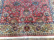 Semi Antique Persian Kashan Rug, Red & Beige, Hand-Knotted, Wool, 4'7" x 6' 6", Pair B