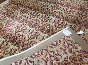 Contemporary Indian Nepalese Room Sized Rug 9 x 11.6, Wool Hand-Knotted Dark Red & Beige Soft Carpet, 9 x 12 Masterloom Living Room Rug