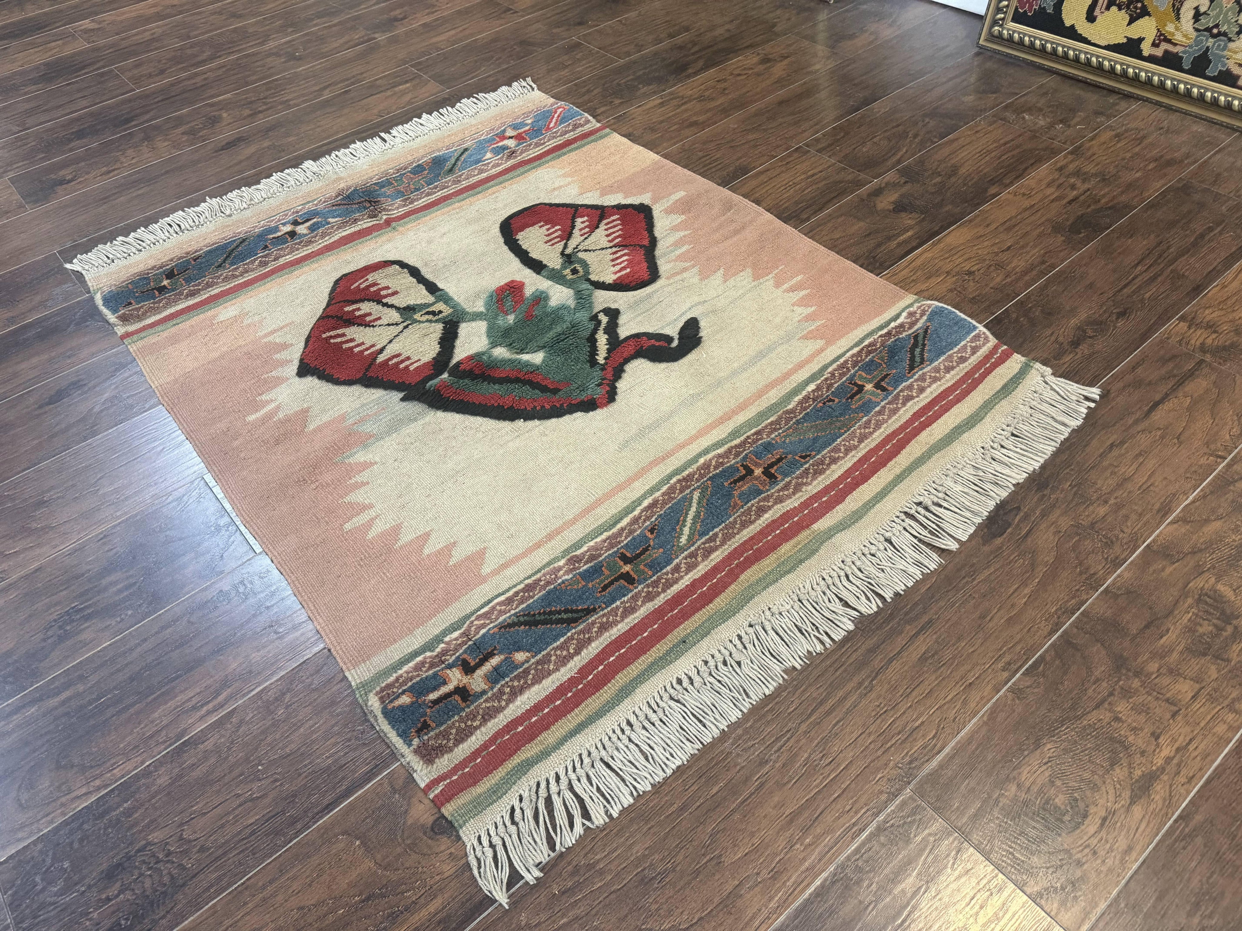 Turkish Kilim Rug 2.5 x 4.7, Flatweave Bohemian Blanket Rug, Wall Hanging Tapestry Rug