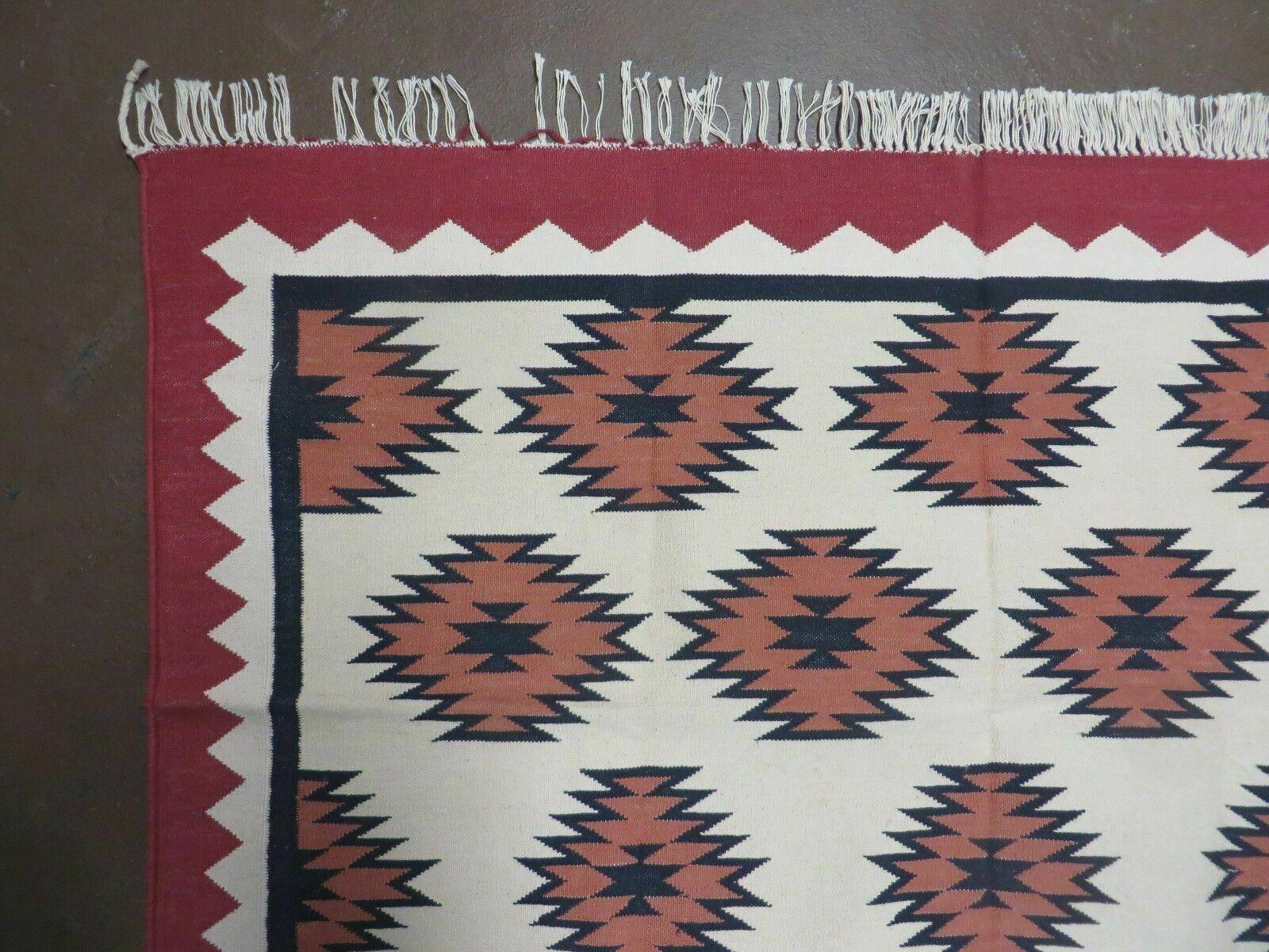 5' X 8' Hand Woven Wool Rug Contemporary Kilim Dhurrie Modern Oriental Area Rug