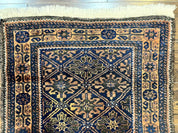 Small Antique Persian Rug 2.7 x 4.7, Handmade Wool Rug, Navy Blue, Balouch Rug, Tribal Rug