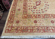 Palace Size Pak Persian Rug 13x17, Haji Jalili Design, Beige and Rust, Wool Hand Knotted, Fine 260 KPSI