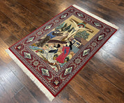 Persian Kashan Pictorial Rug 3x5 - Jesus on Cross