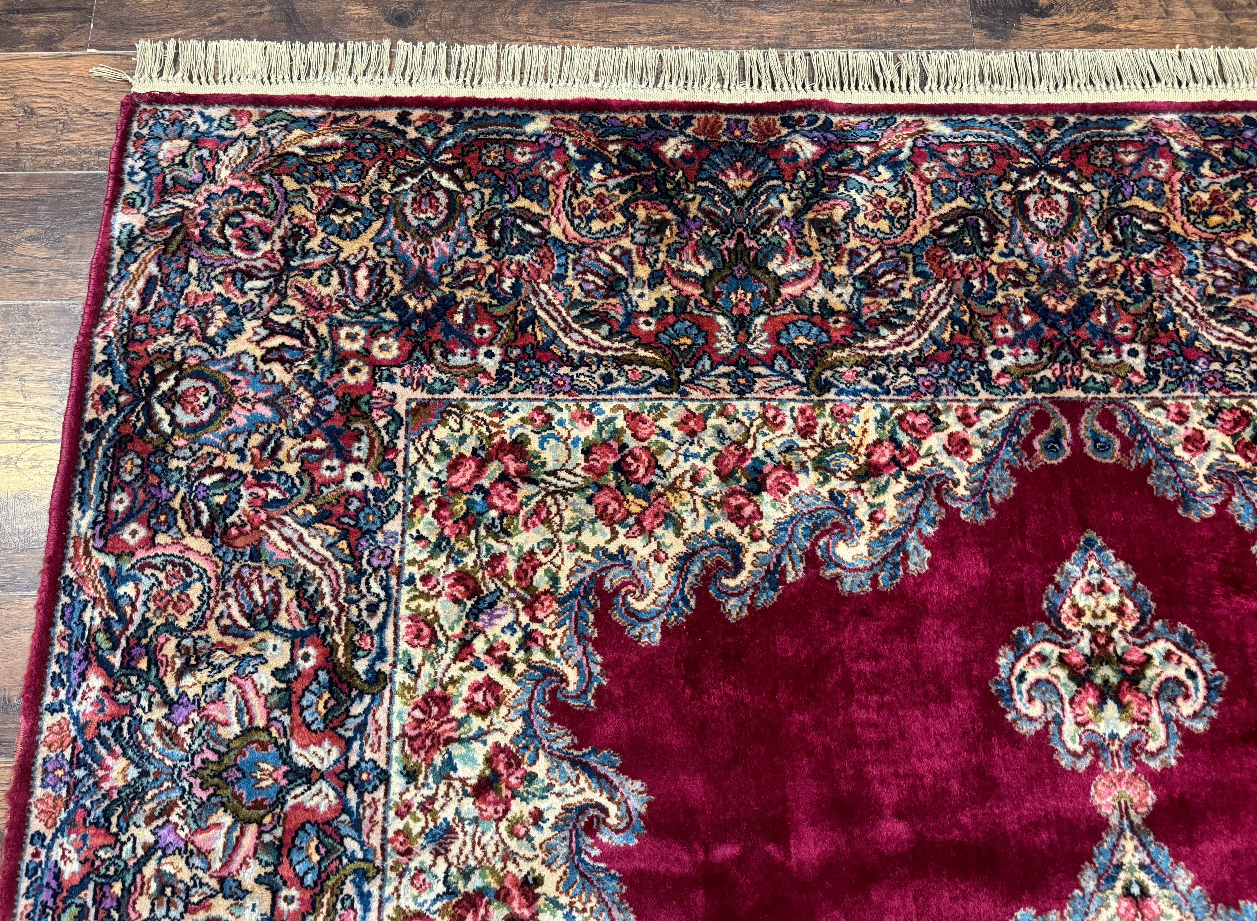 Karastan Rug 8.8 x 12 - Red Floral Kirman - Wool Pile Carpet