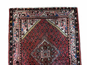 4x6 Antique Rug Handmade Wool Rug Organic Dyes Red Ivory Red Tribal Rug Boho Rug