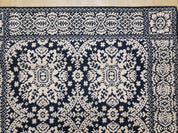 4x6 Power-Loomed Rug Dark Navy Blue & Ivory Oriental Carpet Nice