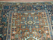 Persian Karajeh Rug 5x6, Antique Geometric Medallion Carpet