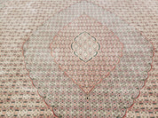 Stunning Oversized Sino Persian Oriental Rug 12x15, Hand Knotted Wool & Silk Palace Sized Carpet, Mahi Pattern, Very Fine, Peach Beige, Wow