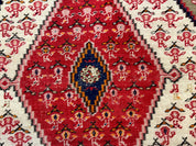 Antique Persian Malayer Rug 4x7, Tribal Senneh Carpet, Geometric, Diamond Design