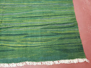 Green Turkish Kilim Rug, 6x9 - 7x10 Rugs, Bird, Handmade New Area Rug, Wool, Bohemian Boho Decor, Hand Woven, Modern Abstract Flat Weave Rug