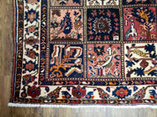 Antique Persian Bakhtiari Rug circa 1920s, Kheshti Panel Design, Wool, Hand-Knotted, 5'3" x 10'