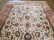 6x9 Top Quality Handmade Wool Area Rug Floral Allover Carpet Veg Dyes Beige