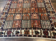 Persian Bakhtiari Tribal Rug 7x10, Panel Design, Semi Antique