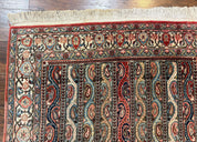 Persian Qum Rug 4x7, Striped Paisley Boteh Design