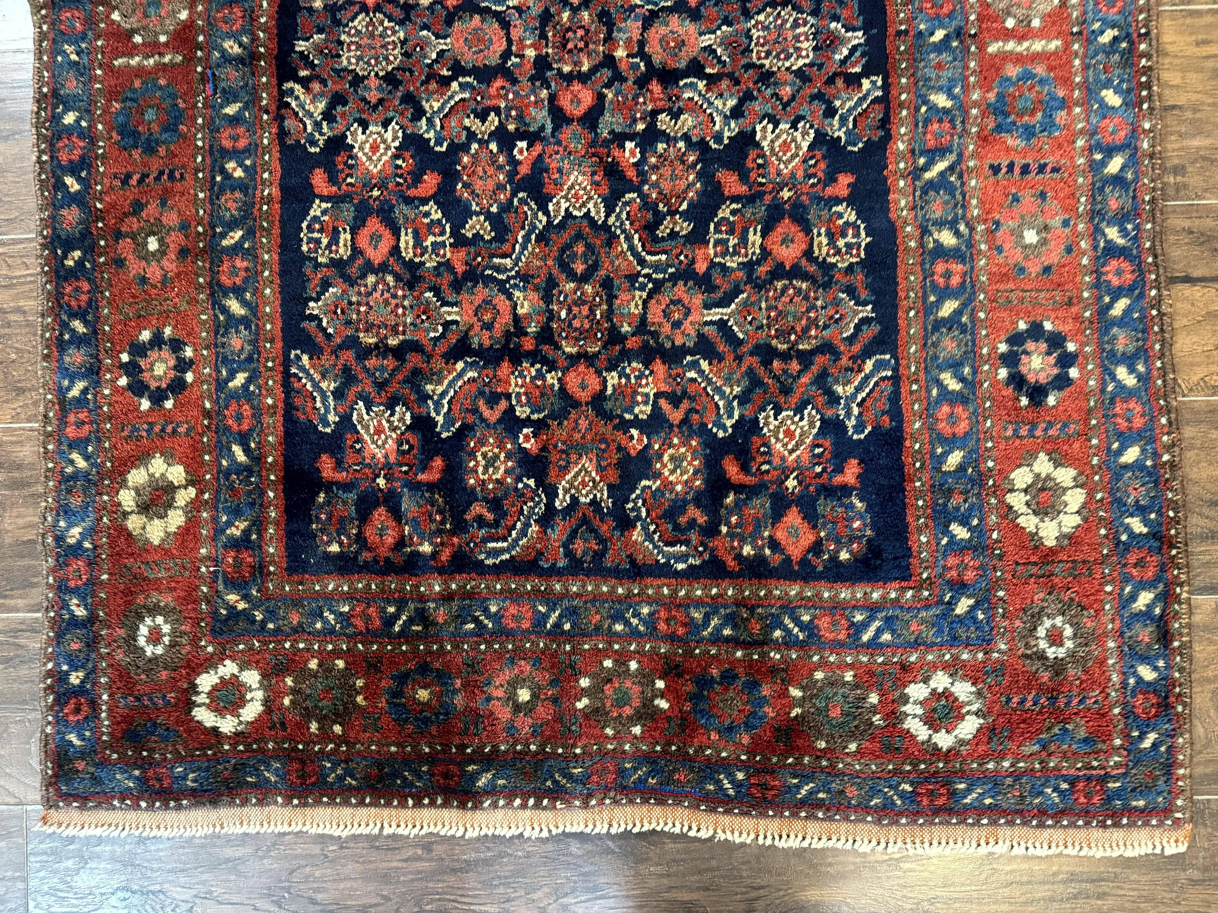 Antique Persian Tribal Rug 4x6, Kurdish Rug