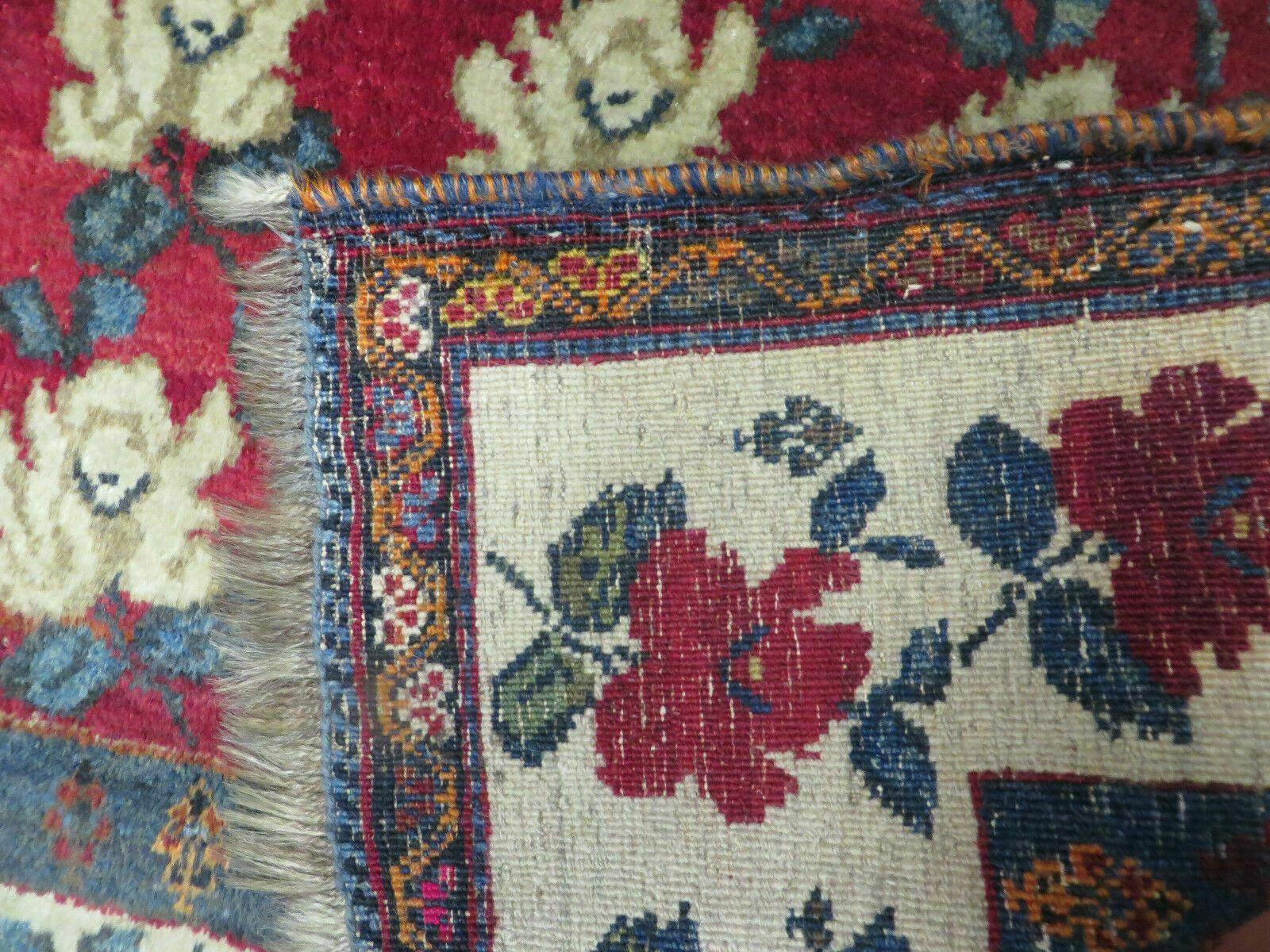 4' X 5' Semi Antique Handmade Fine Turkish Flowers Bouquet Wool Rug Nice