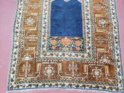 Antique Turkish Anatolian Ghiordes Prayer Rug, Twin Mihrabs, Rare Collectible Oriental Rug, Early 20th Century Prayer Rug, 3'9" x 5'2"