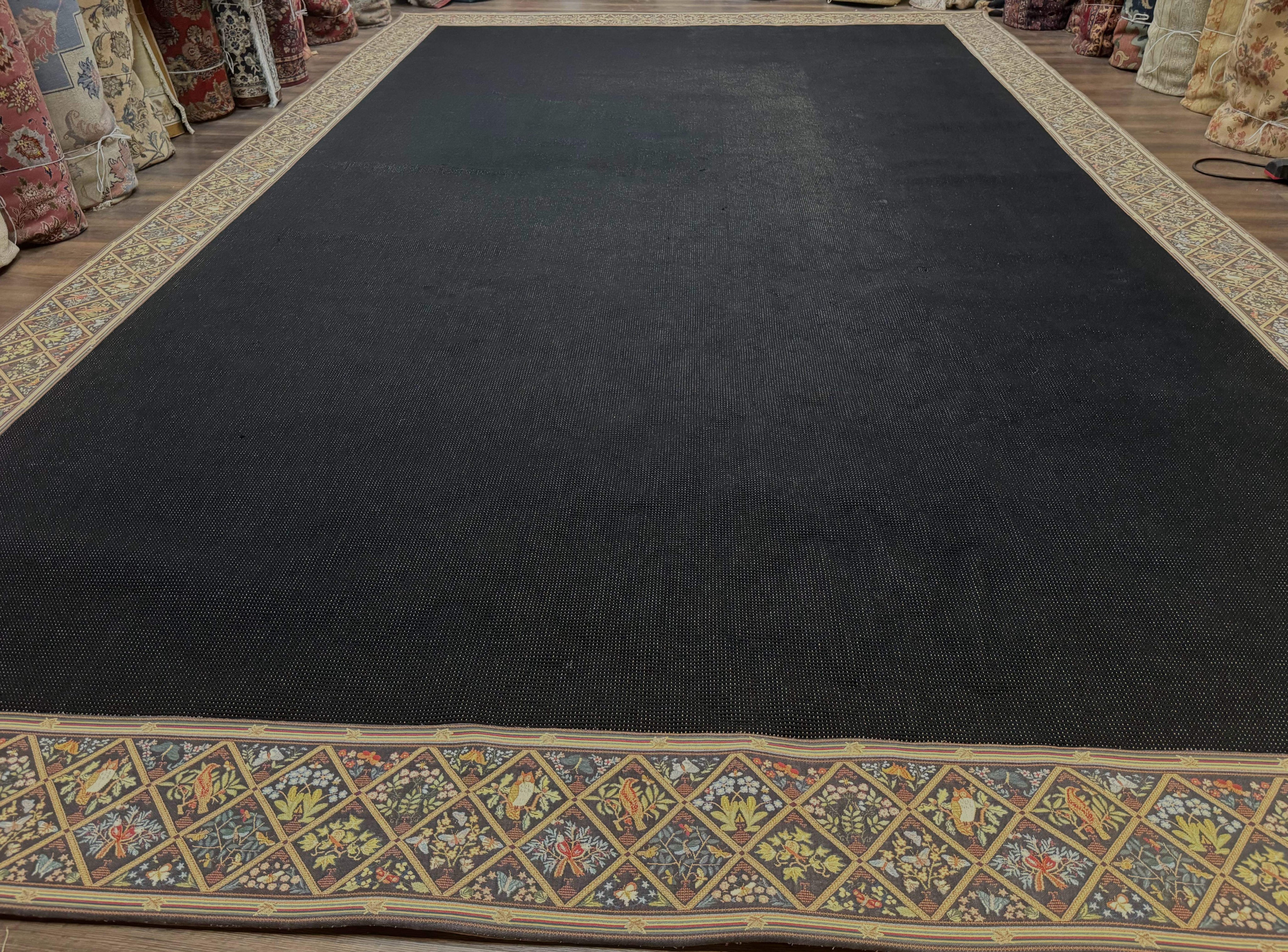 Palace Sized Stark Area Rug 12x19, Black Carpet