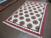 5' X 8' Hand Woven Wool Rug Contemporary Kilim Dhurrie Modern Oriental Area Rug